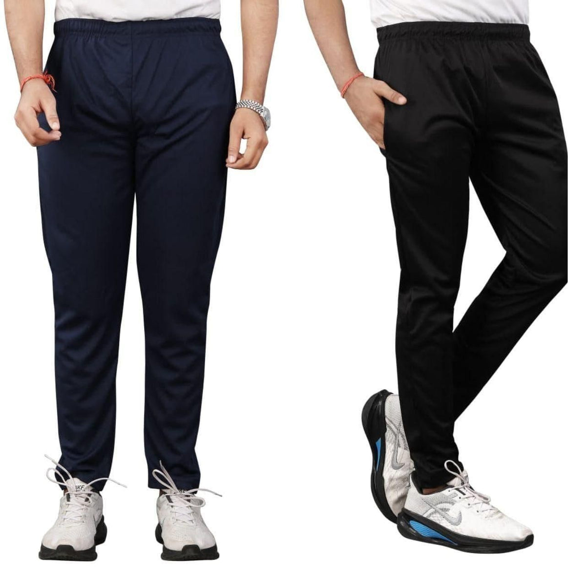 Dark grey & Black Men's NS Lycra Track Pants BUY 1 GET 1 FREE.